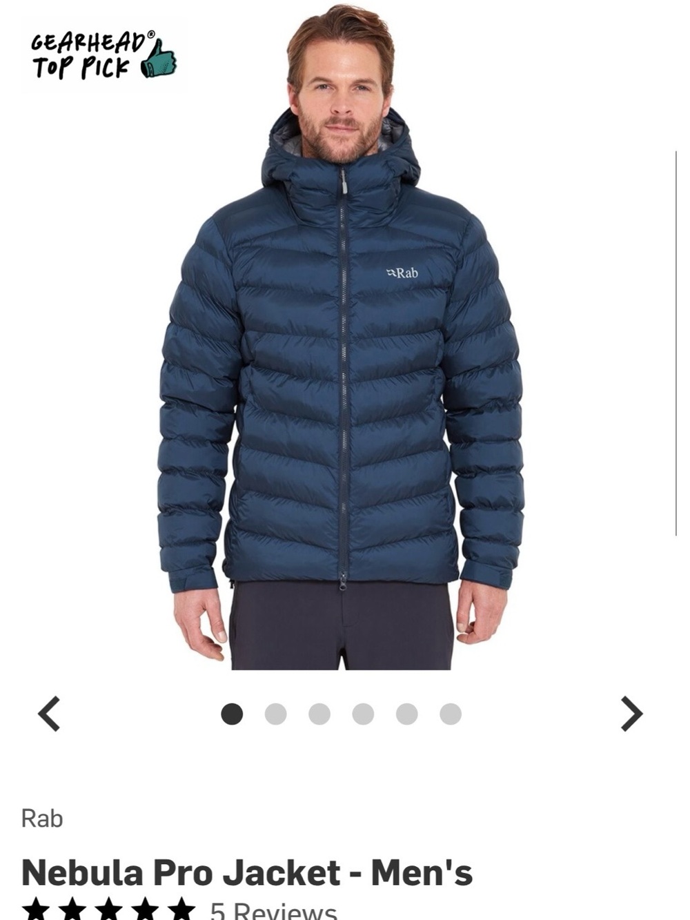 Rab Men’s Navy Blue Insulated Jacket with Red Trim
